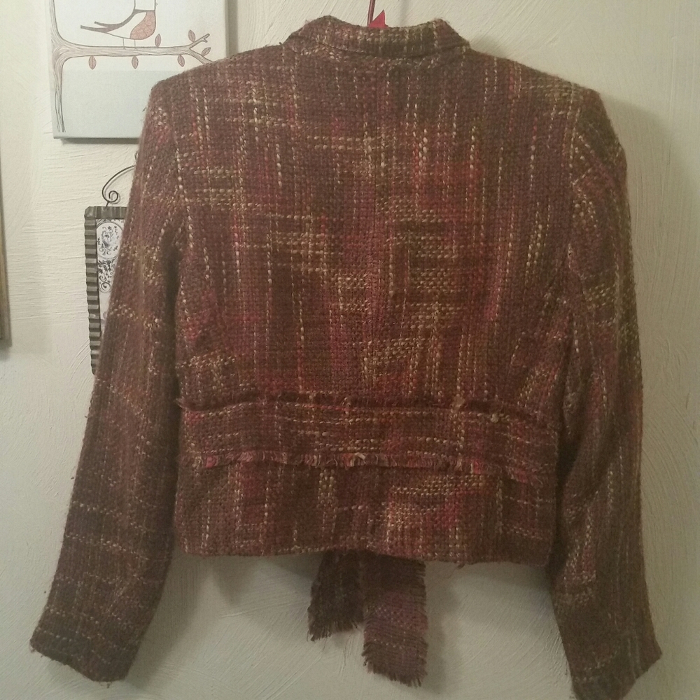Ninety tweed tie waist lined blazer/jacket, Med - Picture 2 of 7